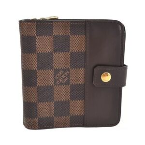 Authentic Louis Vuitton Damier Compact Zip Bifold Wallet Purse